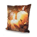 Fodera per cuscino con 3 luci, decoro candela bianca, 40x40 cm (kit da 10)