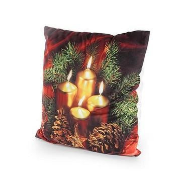 Fodera per cuscino con 4 luci, decoro candela oro (kit da 10)