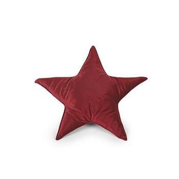 Cuscino a stella in velluto bordeaux (kit da 5)