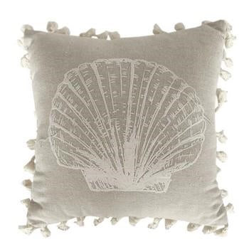 Cuscino a forma di conchiglia bianco, 28x28x8 cm (kit da 5)