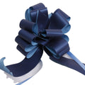 Nastro da confezione fiocco rapido blu bicolore, 3 cm (kit da 10)