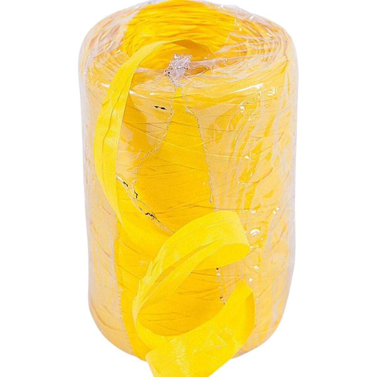 Rocchetto di rafia in pvc giallo, 200 mt (kit da 3)