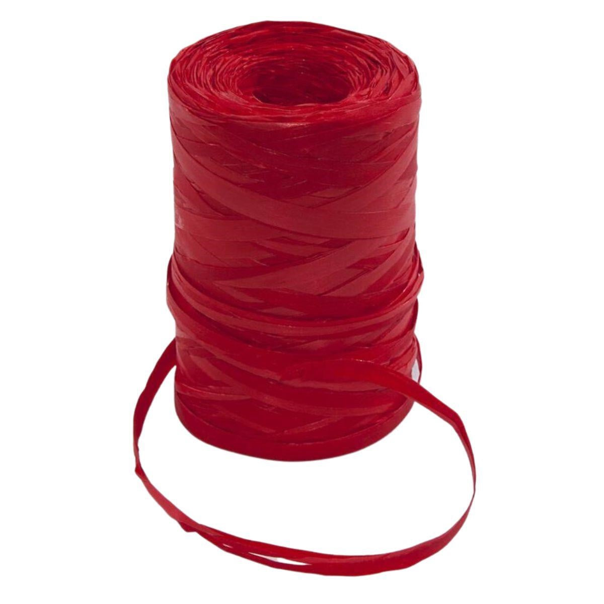 Rocchetto di rafia sintetica rossa, 200 m (kit da 3)