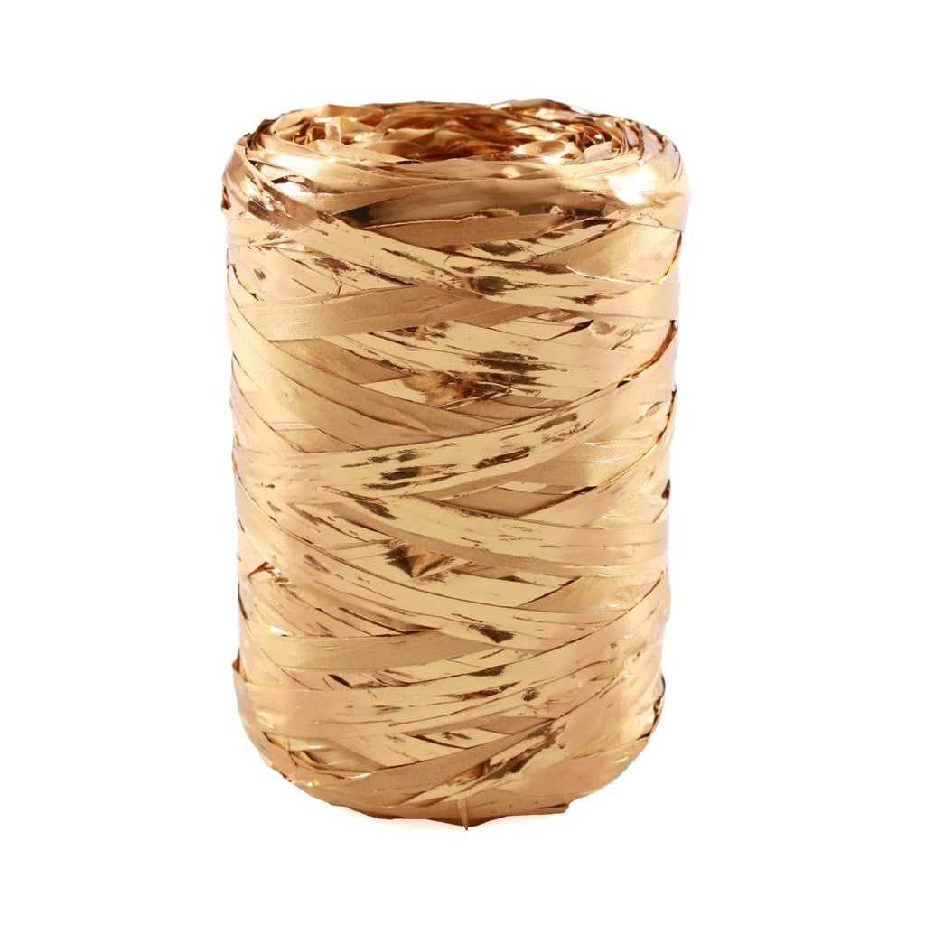 Rocchetto in rafia e pvc oro opaco da 200 m (kit da 3)