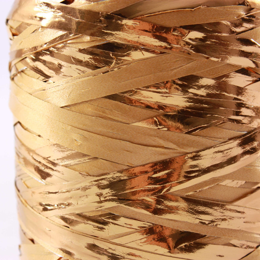 Rocchetto in rafia e pvc oro opaco da 200 m (kit da 3)