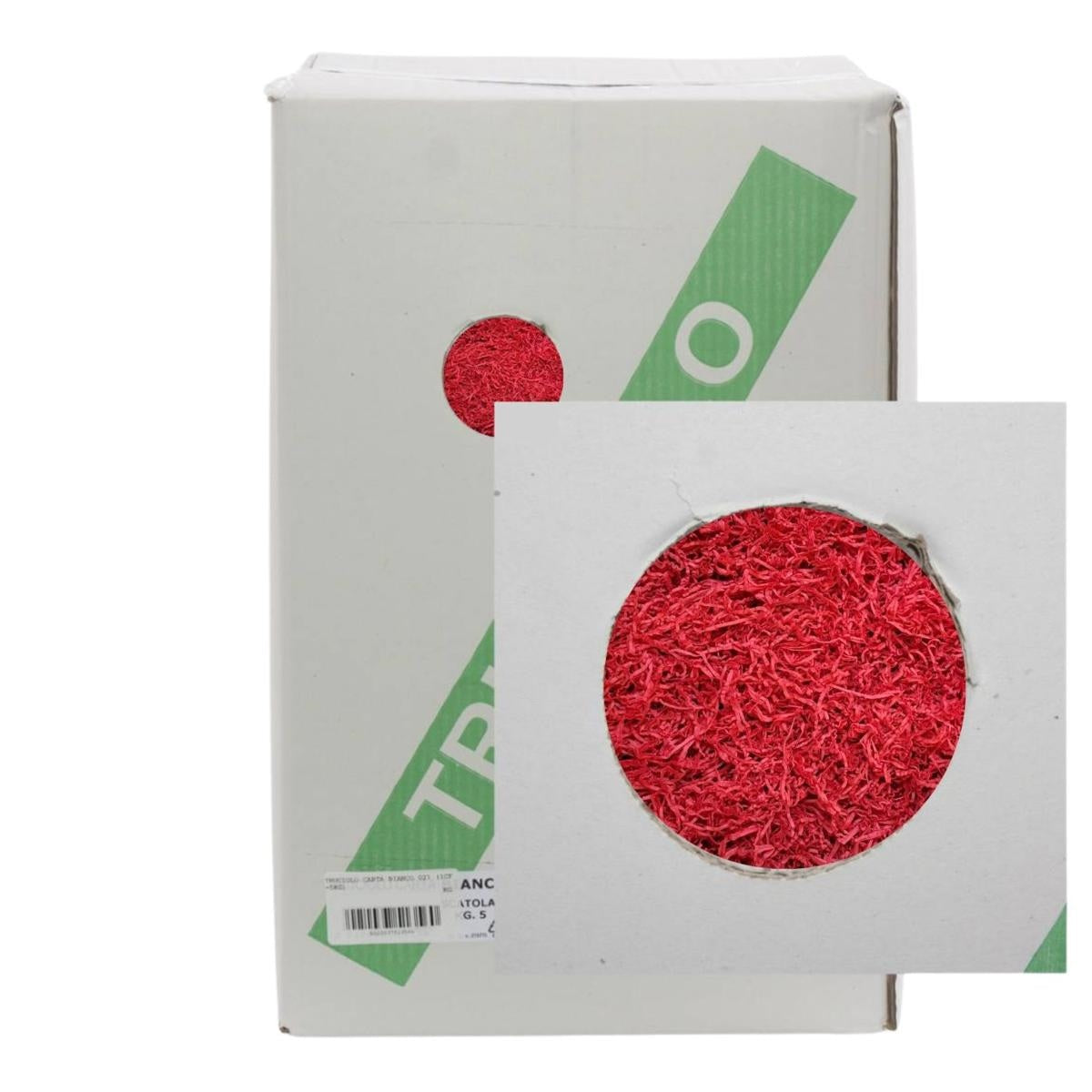 Truciolo di carta rosso, confezione da 5 kg (kit da 3)