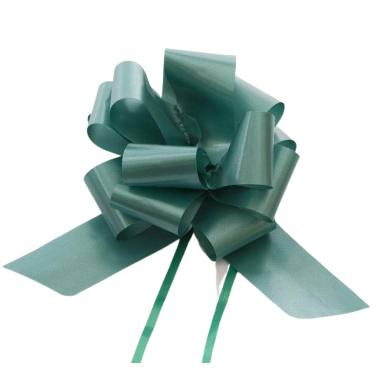 Fiocco autotirante in PVC verde bandiera, 50 mm, confezione da 50 (kit da 10)