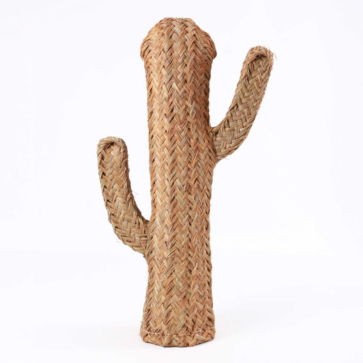 Cactus decorativo rotondo in giunco, H80 cm