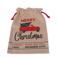 Sacco in juta stampa Merry Christmas con lacci rossi, 56x38 cm (kit da 5)