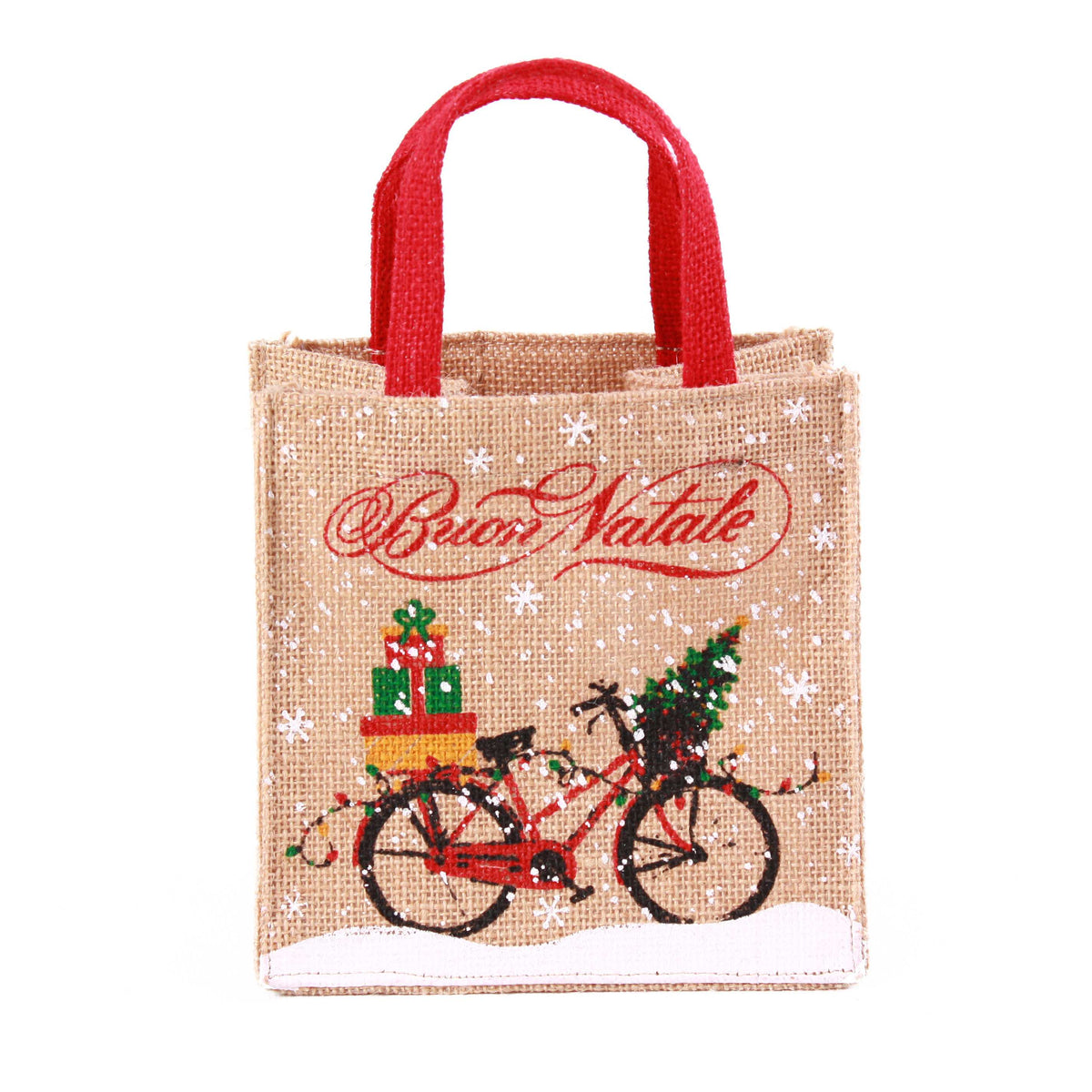 Borsina in juta Buon Natale, 15x12H15 cm (kit da 10)