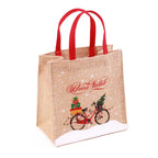 Borsina in juta Buon Natale, 20x12x20 cm (kit da 10)