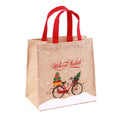Borsina in juta Buon Natale, 25x15H25 cm (kit da 10)