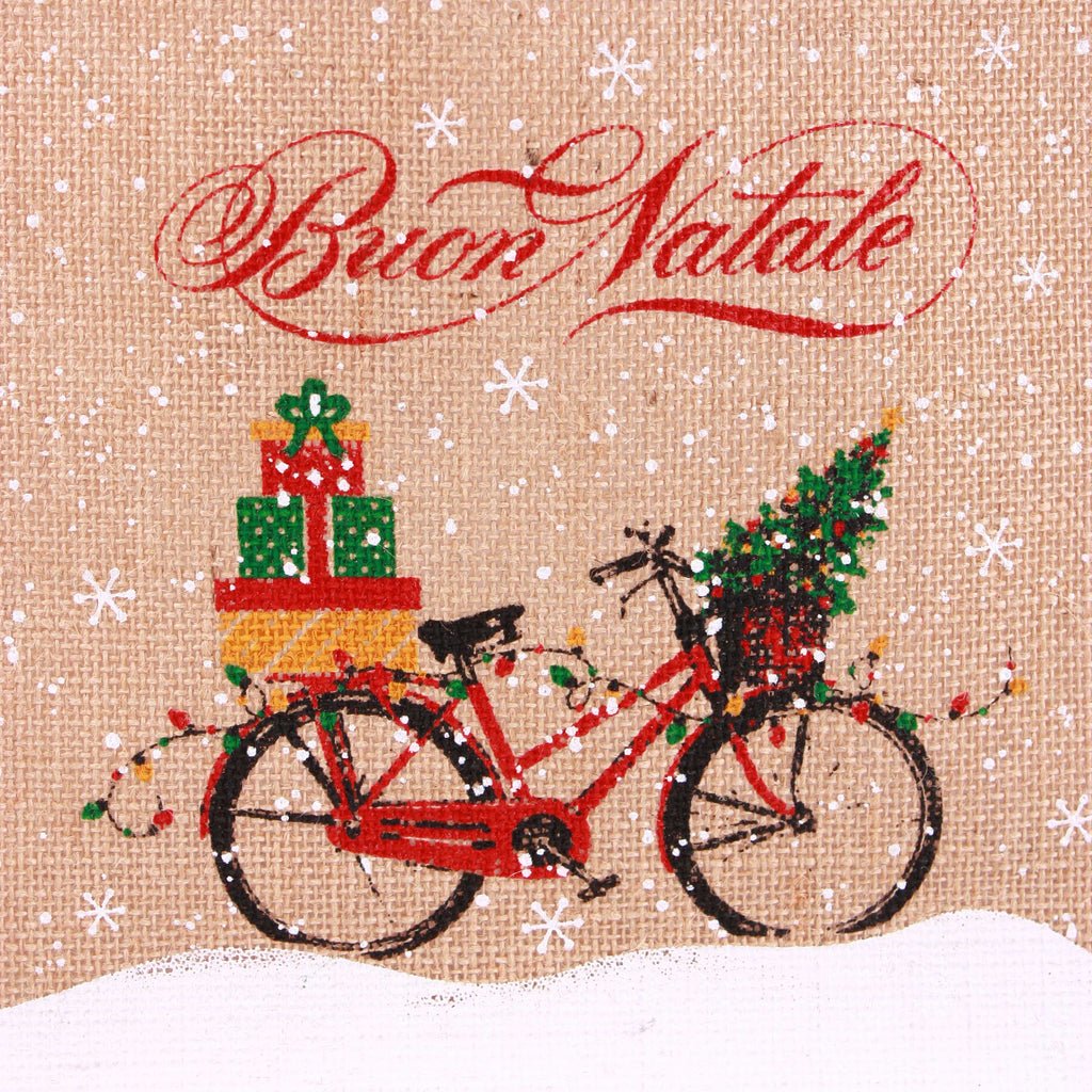 Borsina in juta Buon Natale, 25x15H25 cm (kit da 10)