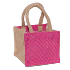 Borsina fucsia in juta, 11x11H10 cm (kit da 10)
