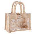 Borsina in juta con finestra, 18x10x13 cm (kit da 10)