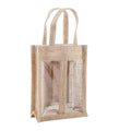 Shopper in juta con finestra, 14x7x19 cm (kit da 10)