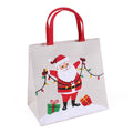 Borsina in canvas di cotone con Babbo Natale e pacchi, 25x12x25 cm (kit da 5)