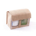 Scatolina in juta con 2 finestre, 14x8H9 cm (kit da 10)