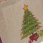 Borsina natalizia in juta con albero, 30x12x35 cm (kit da 5)