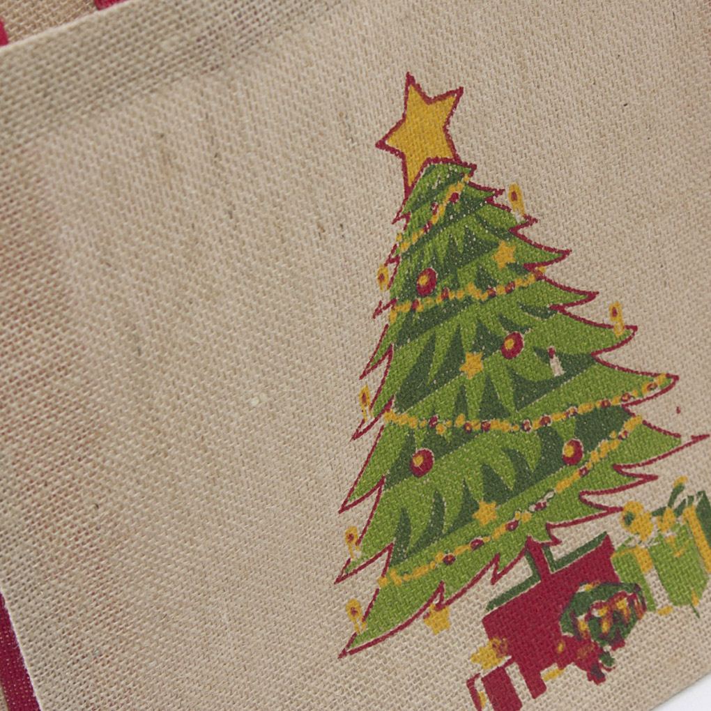 Borsina natalizia in juta con albero, 30x12x35 cm (kit da 5)