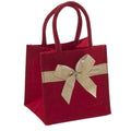 Borsina natalizia in juta con fiocco, 15x12H15 cm (kit da 5)