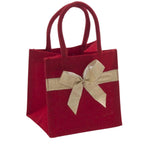 Borsina natalizia in juta con fiocco, 15x12H15 cm (kit da 5)