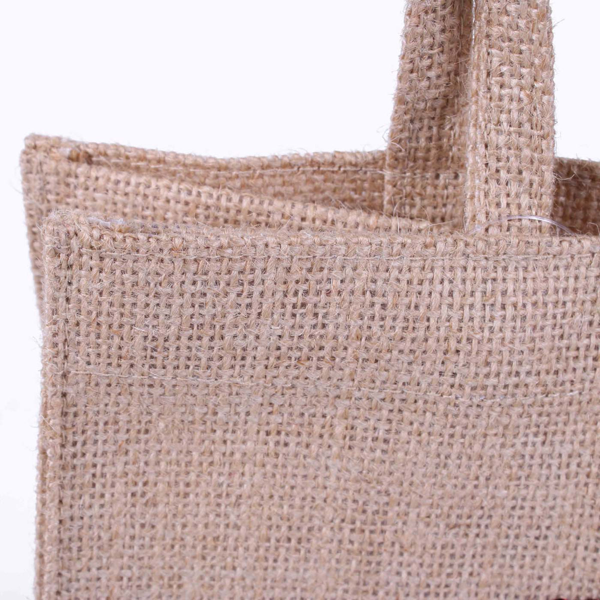 Borsina in juta naturale con viso di Babbo Natale e paillettes, 20x12H20 cm (kit da 5)