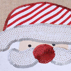 Borsina in juta naturale con viso di Babbo Natale e paillettes, 20x12H20 cm (kit da 5)