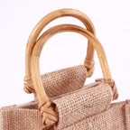 Borsina portavasetto in juta con finestra, 10x10x12 cm (kit da 10)