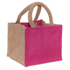 Borsina in juta fucsia, 16x16H14 cm (kit da 10)