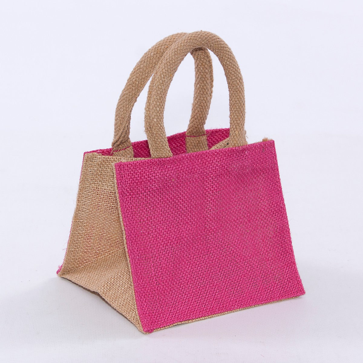Borsina in juta fucsia, 16x16H14 cm (kit da 10)