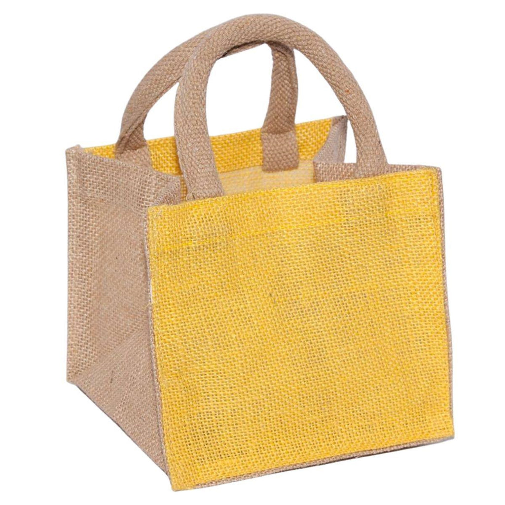 Borsina in juta gialla, 16x16H14 cm (kit da 10)
