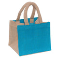 Borsina turchese in juta, 16x16x14 cm (kit da 10)