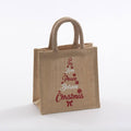 Borsina in juta naturale con albero e scritte, 20x12x20 cm (kit da 10)