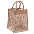 Borsina in juta con finestra, 20x20H27 cm (kit da 5)