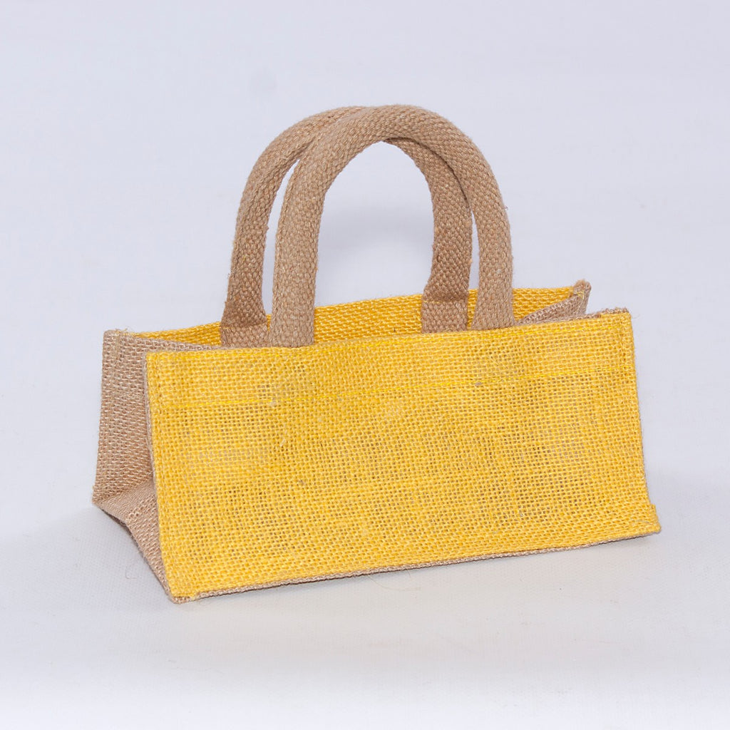 Borsina gialla in juta, 21x11x10 cm (kit da 10)