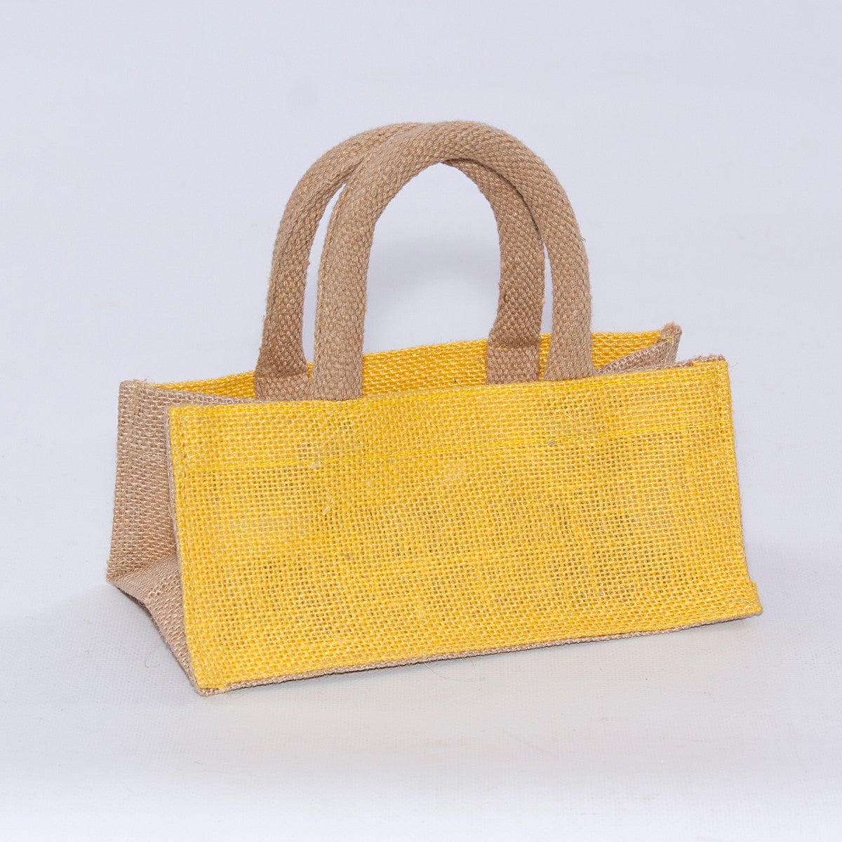 Borsina gialla in juta, 21x11x10 cm (kit da 10)