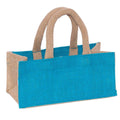 Borsina in juta turchese, 21x11H10 cm (kit da 10)