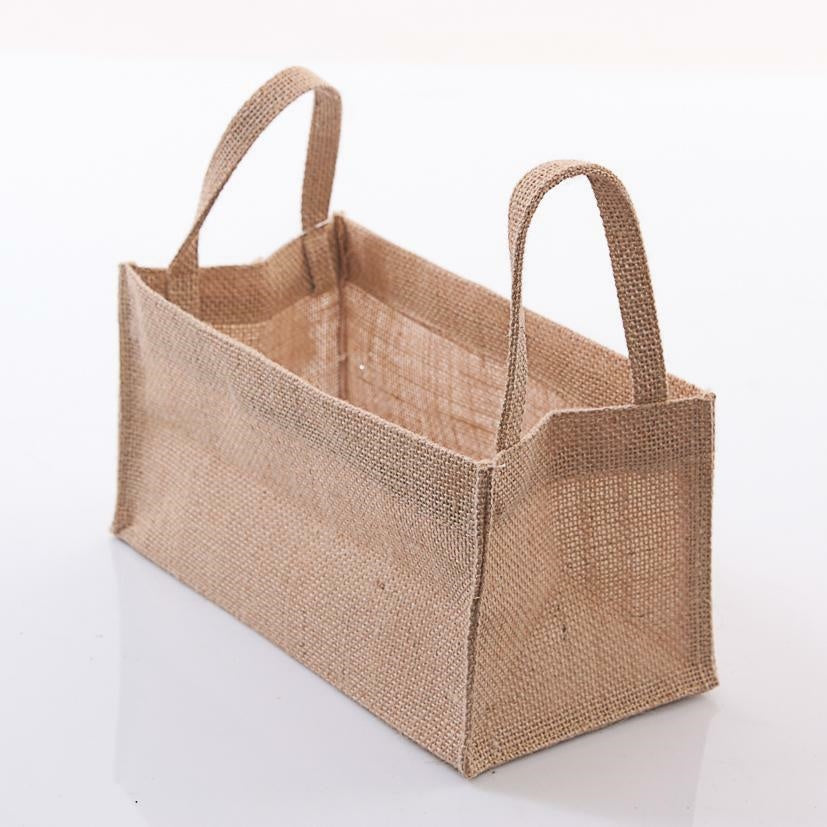 Vaschetta in juta naturale con 2 manici, 24x12x12 cm (kit da 10)
