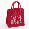 Borsina in juta rossa con palle bianche, 25x15H25 cm (kit da 5)