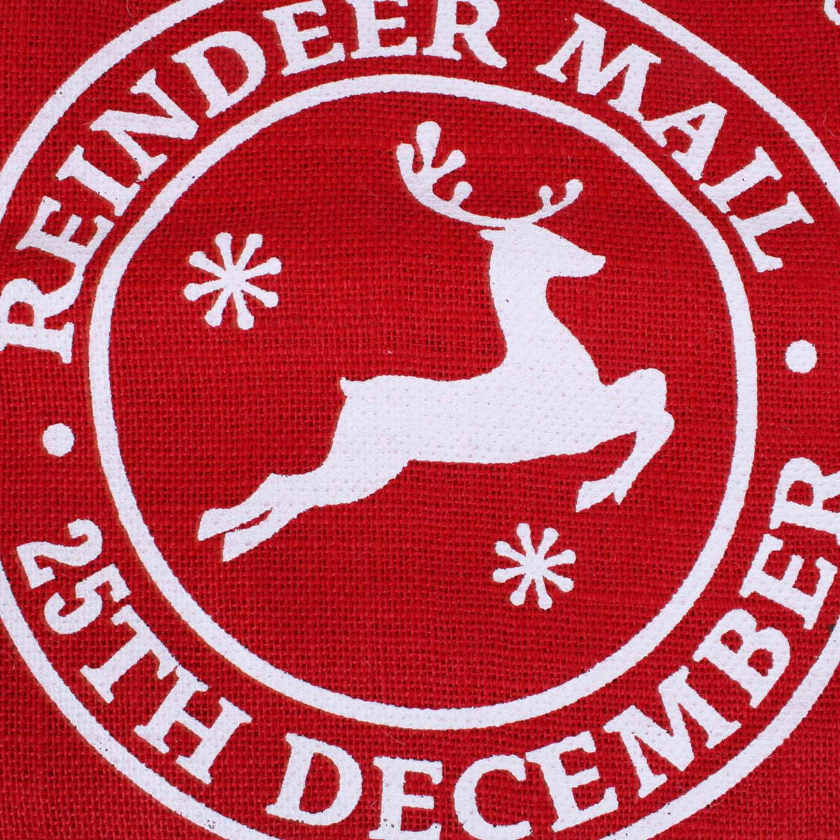 Sacco in juta rosso con scritta Reindeer Mail, 56x38 cm (kit da 5)