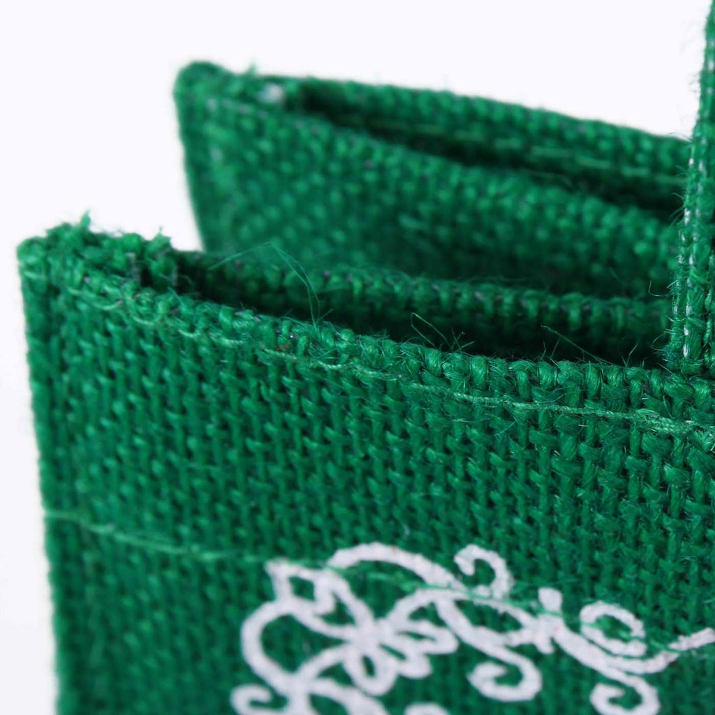 Borsina in juta verde con scritta Reindeer Mail, 15x12H15 cm (kit da 10)