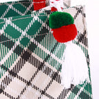 Borsina in juta verde con stampa scozzese, 15x12H15 cm (kit da 10)
