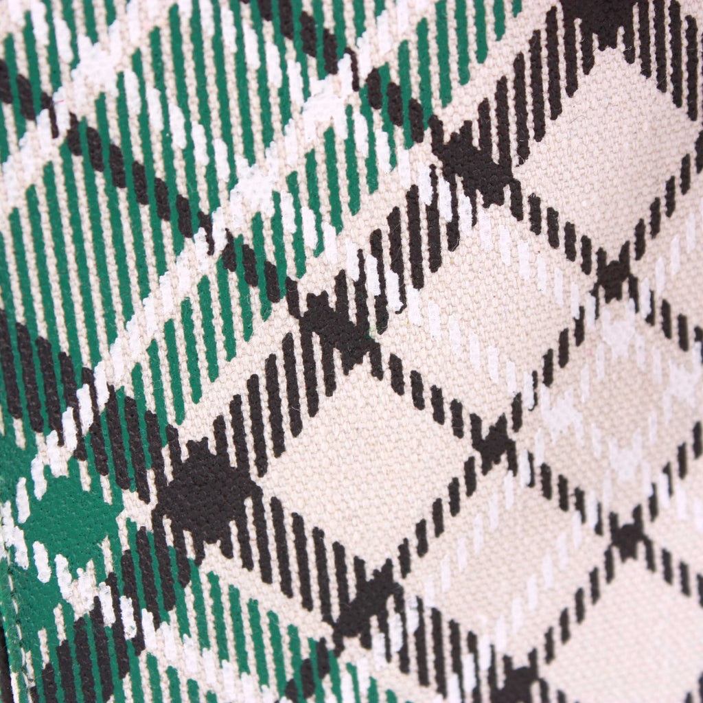 Borsina in juta verde con stampa scozzese, 15x12H15 cm (kit da 10)