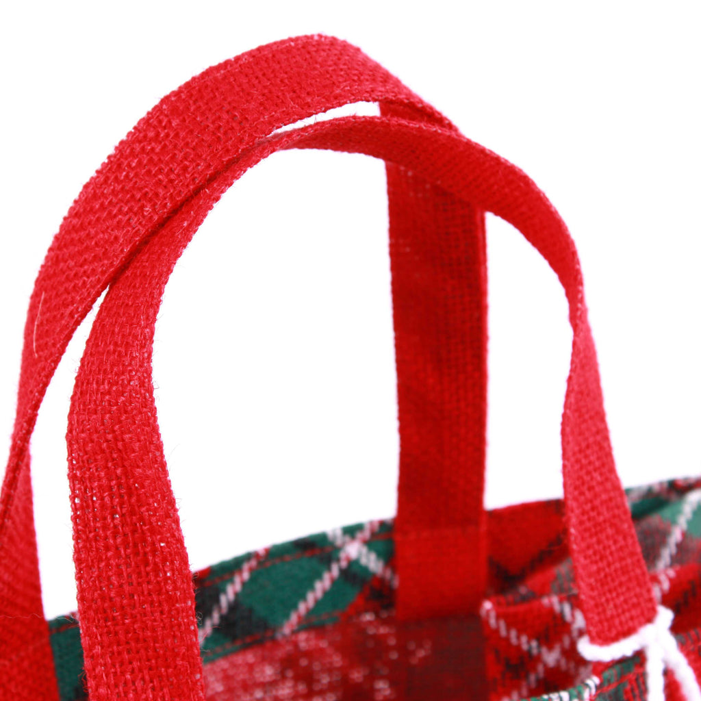 Borsina scozzese rossa in juta, 25x15H25 cm (kit da 5)