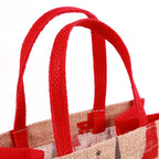 Borsina in juta rossa con alberi, 20x12H20 cm (kit da 10)