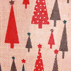 Borsina in juta rossa natalizia con finestra, 33x20H27 cm (kit da 5)