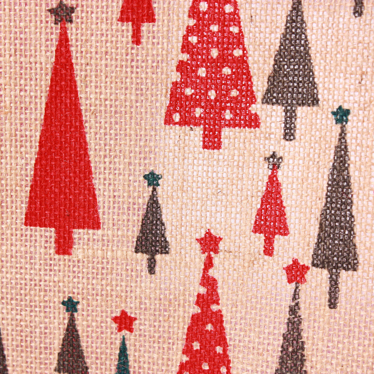 Borsina in juta rossa natalizia con finestra, 33x20H27 cm (kit da 5)