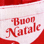 Borsina in juta rossa Buon Natale, 15x12x15 cm (kit da 10)