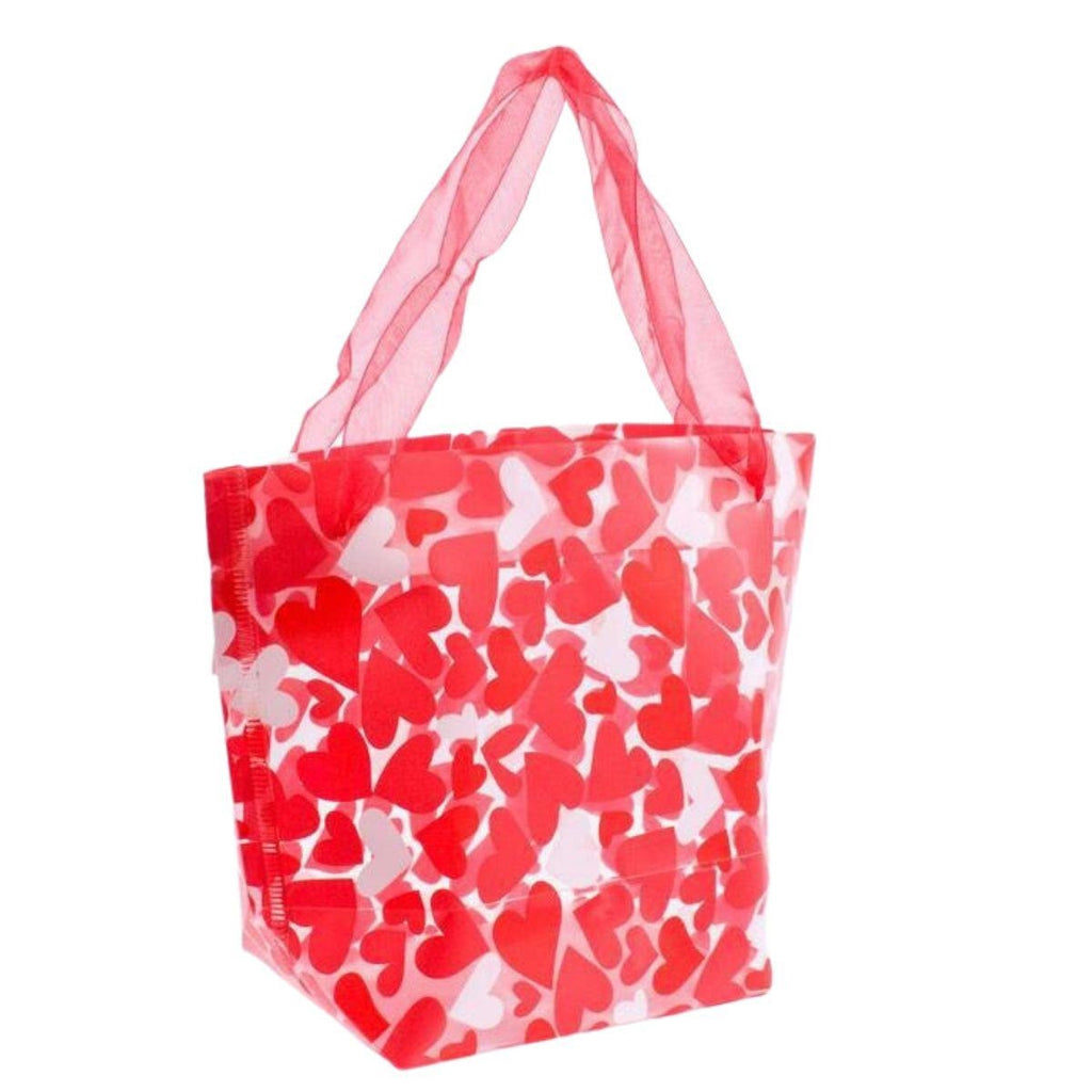 Shopper in pvc con stampa cuori in confezione da 6, 22,5H7,5 cm